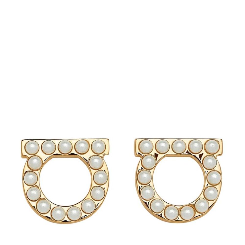 Ferragamo Women Pearls Gancini Earrings